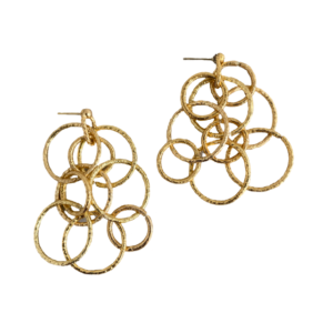 22k GP multi circle chandelier earrings